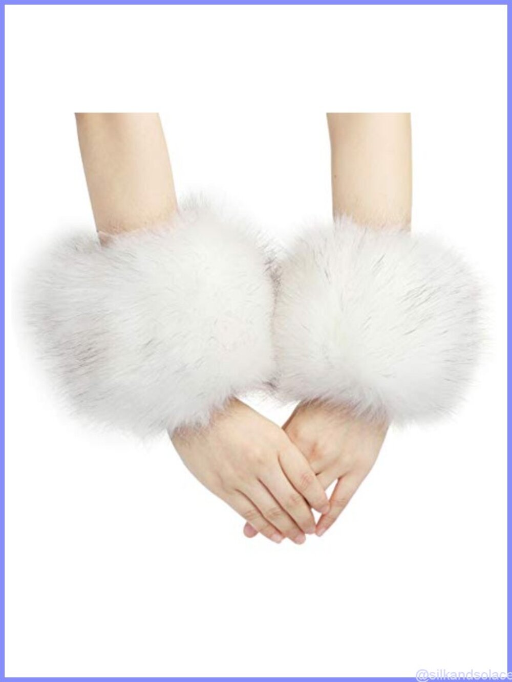 Faux Fur Wrist Cuffs Arm Warmers Furry Leopard Print Winter